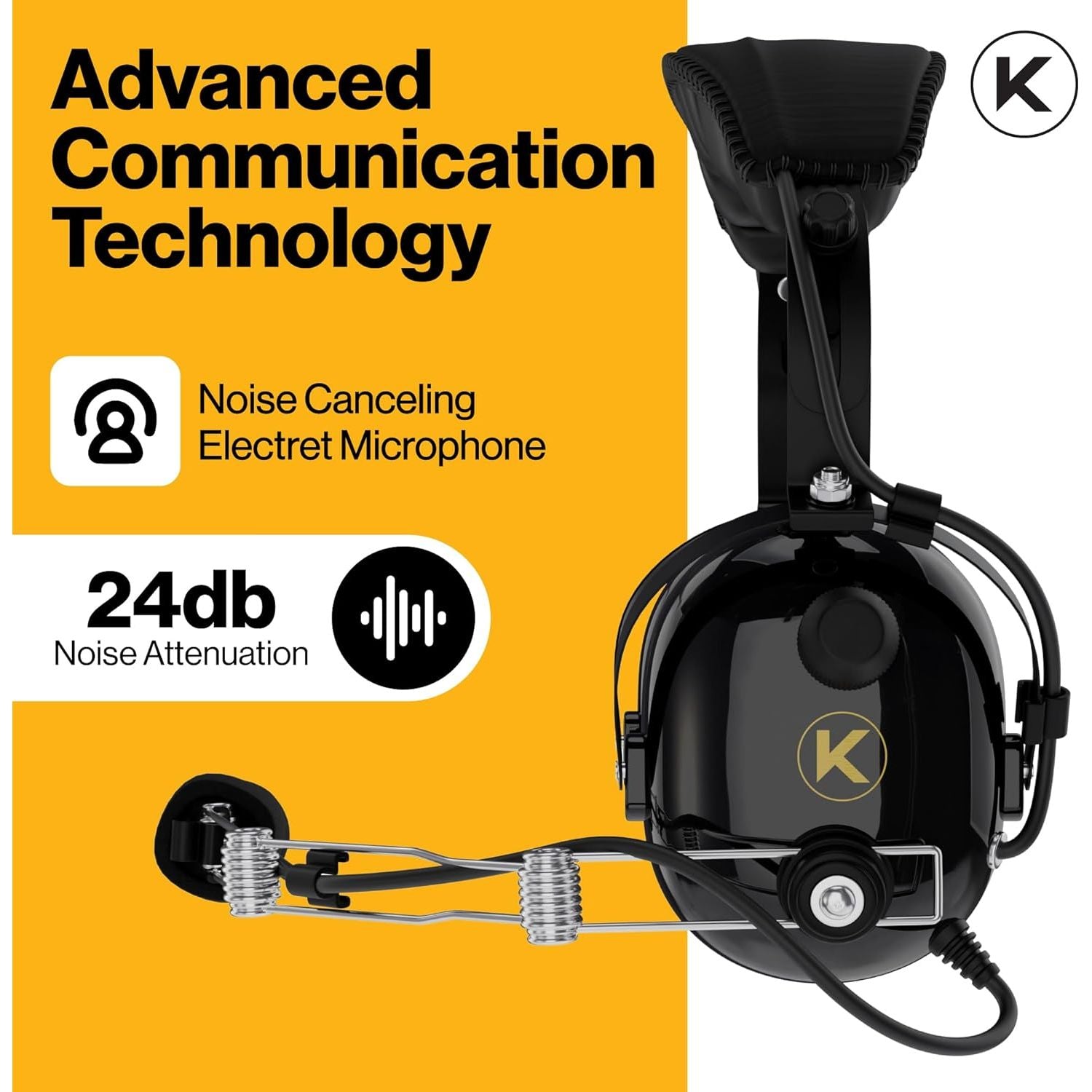 KORE P1 General Aviation Headset (Mono), Dual GA Plugs