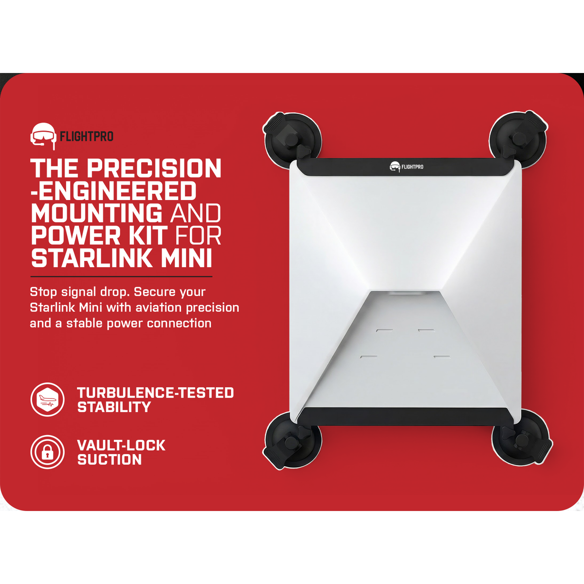 ProAviator Starlink Mini Suction Cup Mount & 10FT USB-C to DC Cable Kit