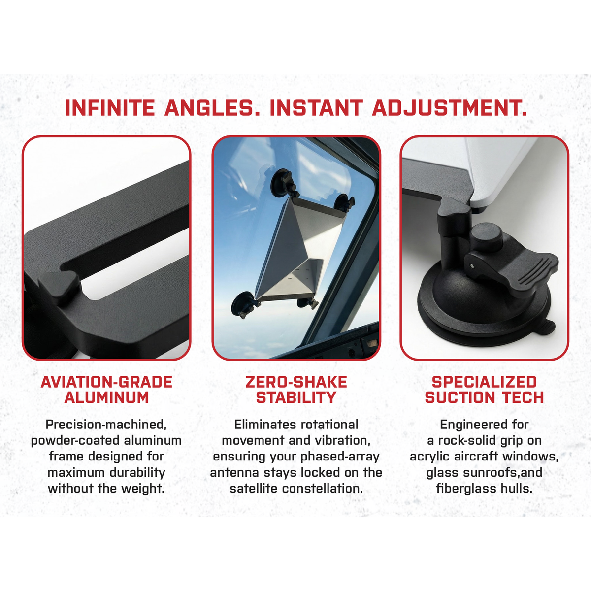 ProAviator Starlink Mini Suction Cup Mount & 10FT USB-C to DC Cable Kit