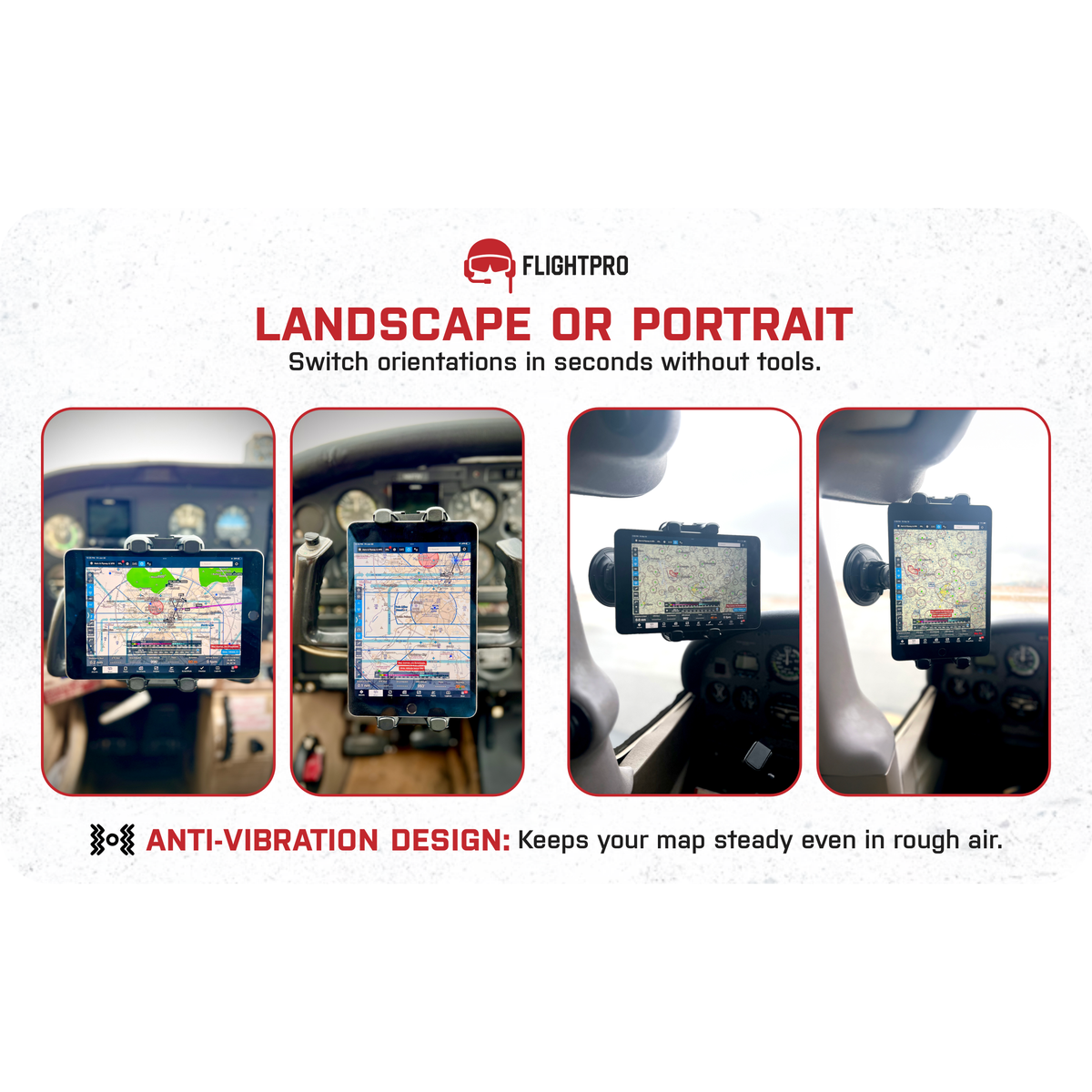 ProAviator 3-in-1 Aviation iPad Mount Set | Yoke, Suction Cup & Kneeboard