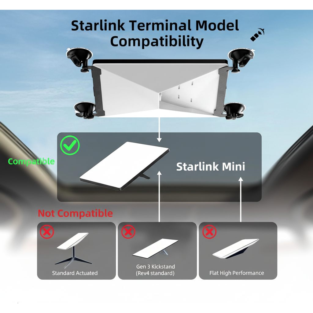 ProAviator Starlink Mini Suction Cup Mount & 10FT USB-C to DC Cable Kit