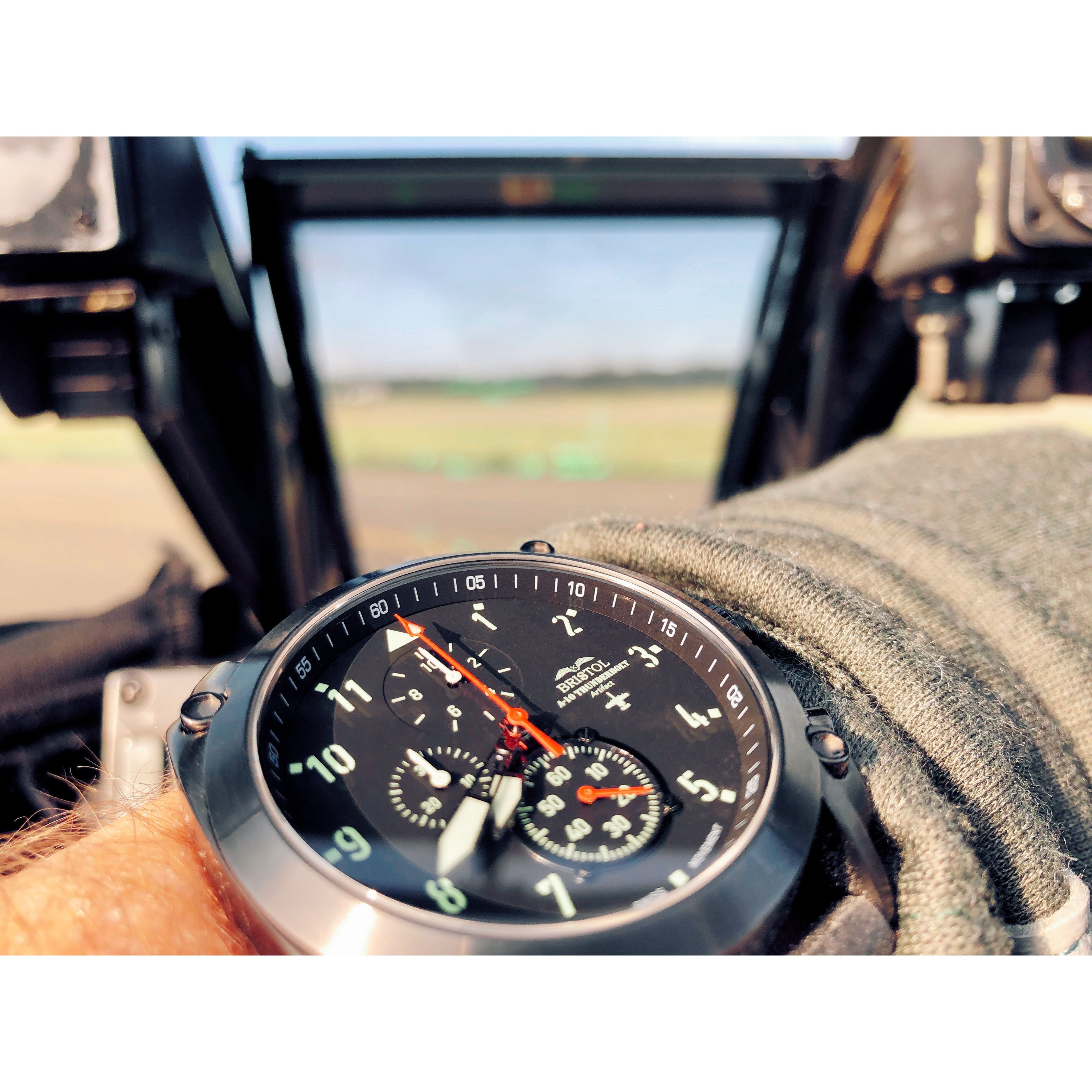 A-10 Thunderbolt Tribute - Gunmetal Finish, Leather Band