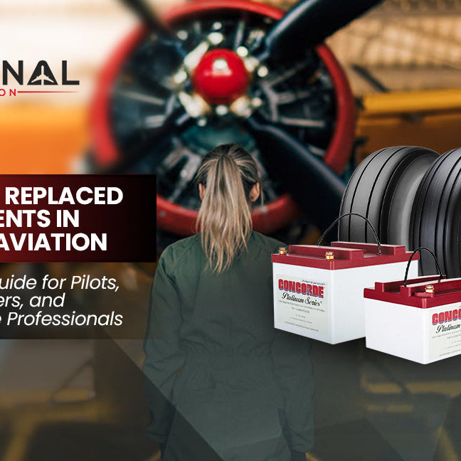 Aircraft battery being tested and serviced by a mechanic as part of routine general aviation maintenance