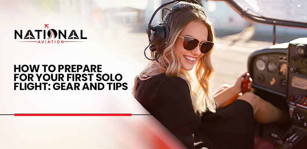 Pilot headset and kneeboard gear essential for general aviation solo flights