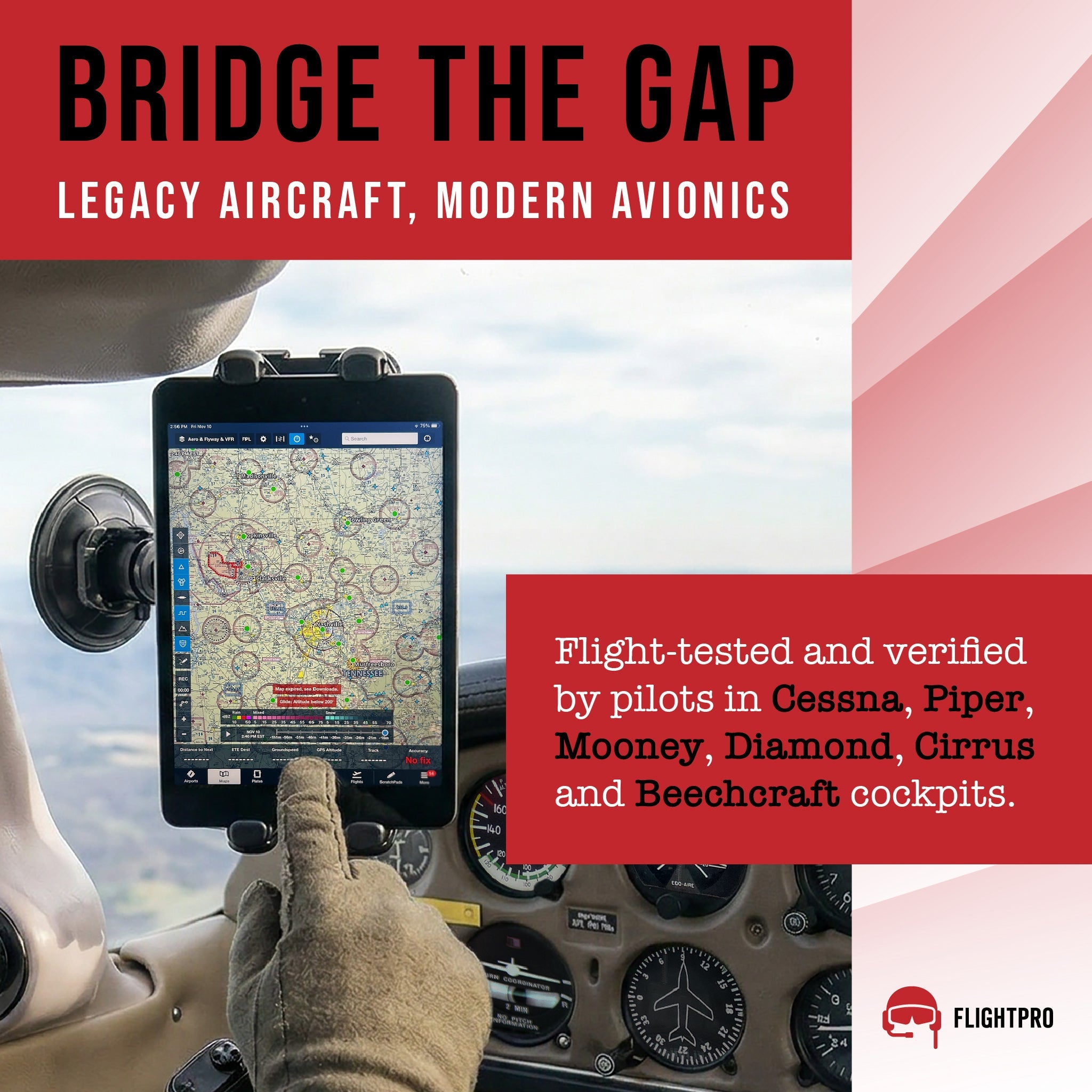 ProAviator Cockpit Suction Cup Mount | Curved Multi-Angle iPad & Phone Holder