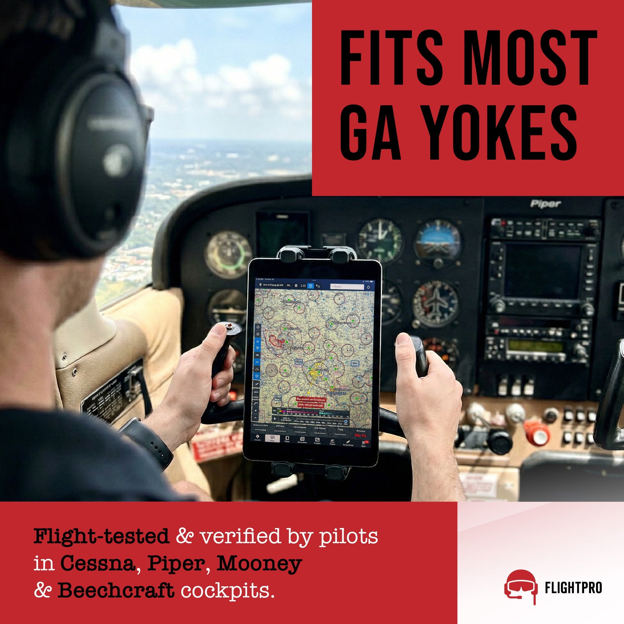 ProAviator Heavy-Duty Yoke Mount | Multi-Device Tablet & Phone Holder