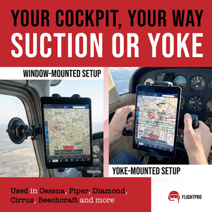 ProAviator Heavy-Duty Yoke Mount and Suction Cup Set | Multi-Device Holder