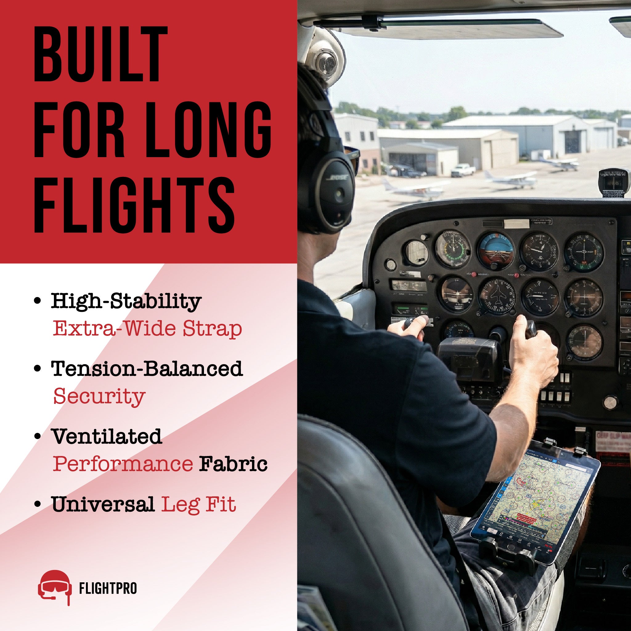 ProAviator Universal Pilot Kneeboard | 360° Rotating iPad & Phone Mount