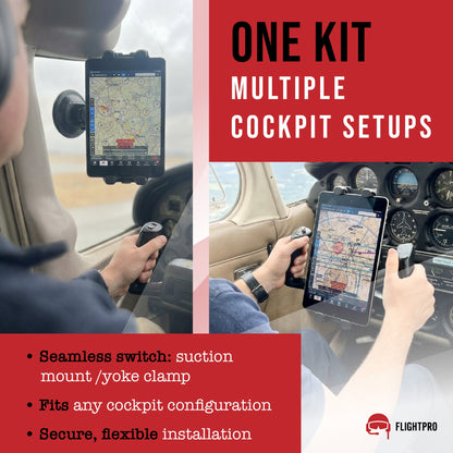 ProAviator Heavy-Duty Yoke Mount and Suction Cup Set | Multi-Device Holder