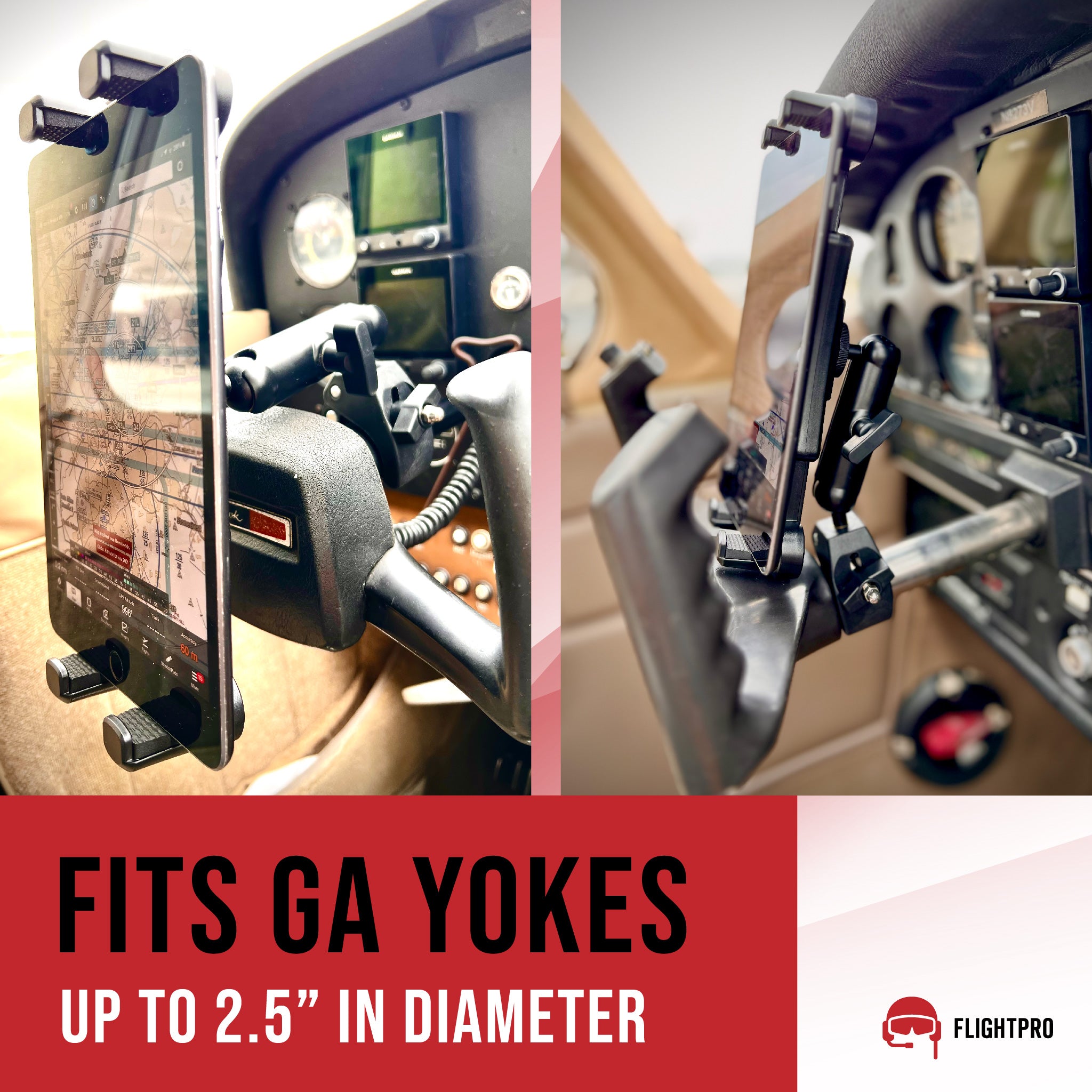 ProAviator Heavy-Duty Yoke Mount | Multi-Device Tablet & Phone Holder