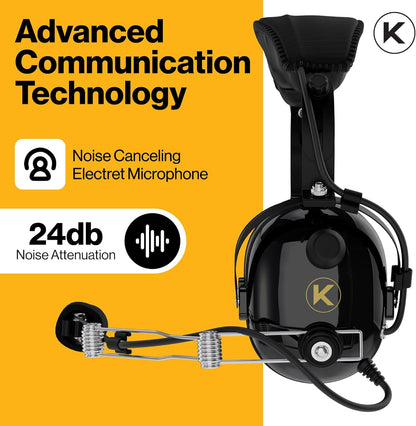 KORE P1 General Aviation Headset (Mono) with Headset Bag, Dual GA Plugs