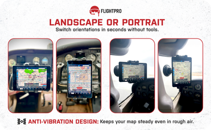 ProAviator 3-in-1 Aviation iPad Mount Set | Yoke, Suction Cup & Kneeboard