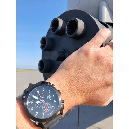 A-10 Thunderbolt Tribute - Gunmetal Finish, Leather Band
