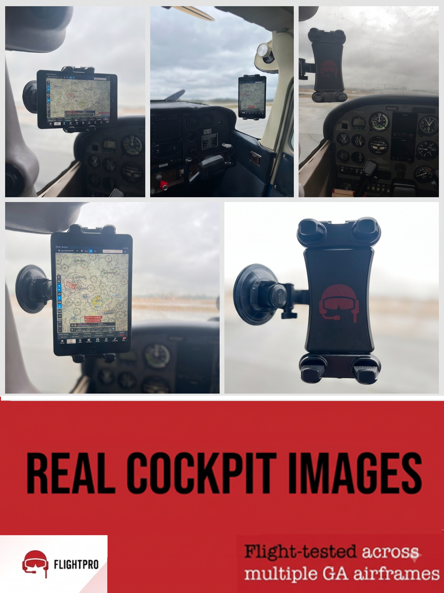 ProAviator Cockpit Suction Cup Mount | Curved Multi-Angle iPad & Phone Holder