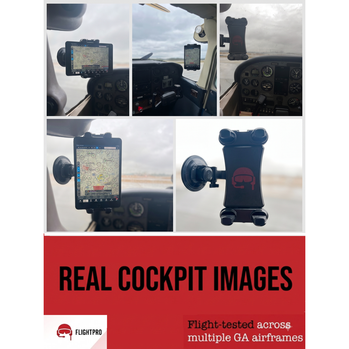 ProAviator Cockpit Suction Cup Mount | Curved Multi-Angle iPad & Phone Holder