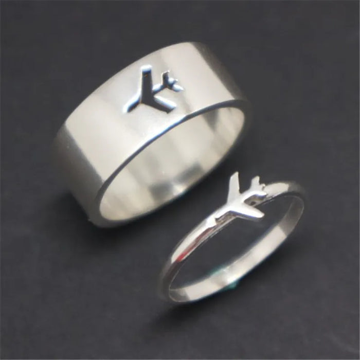 Take Flight in Love - Aviation Couple Rings for Lifelong Companionship
