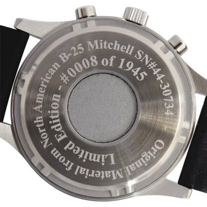B-25 Mitchell Tribute - Gold Finish, Beige Dial, Brown Leather Band with Stitching