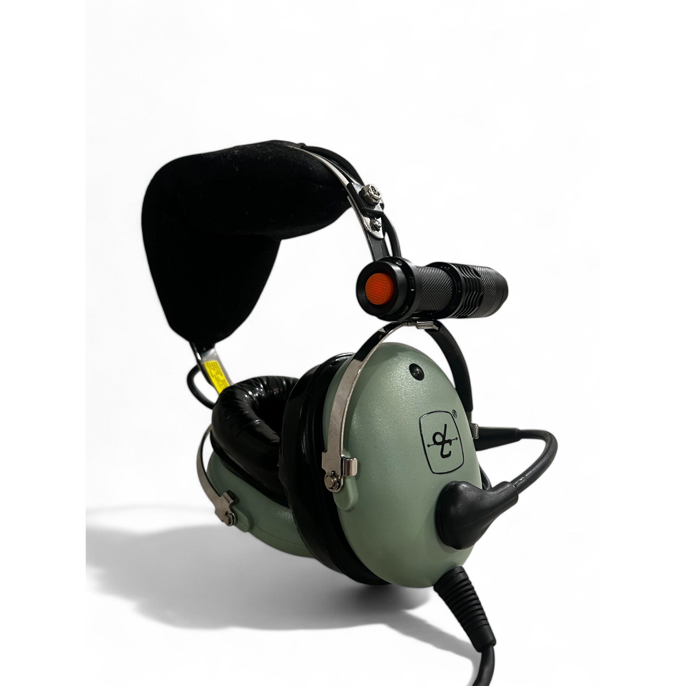 Headset Mounted Red-Light Pilot Flashlight - Compatible with most aviation headsets