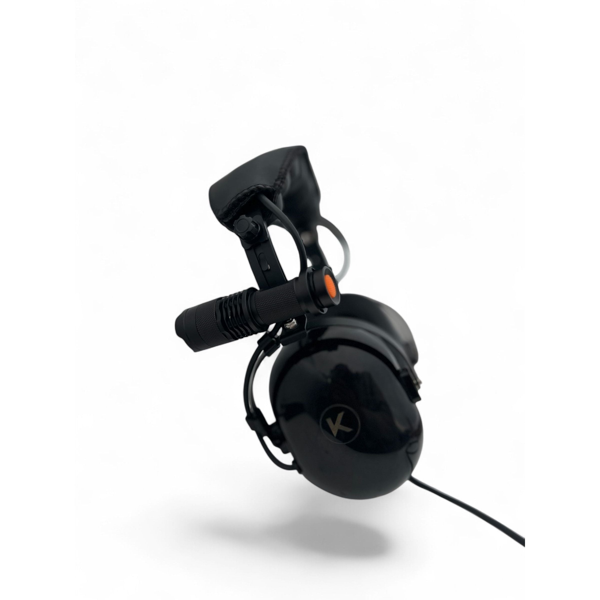Headset Mounted Red-Light Pilot Flashlight - Compatible with most aviation headsets