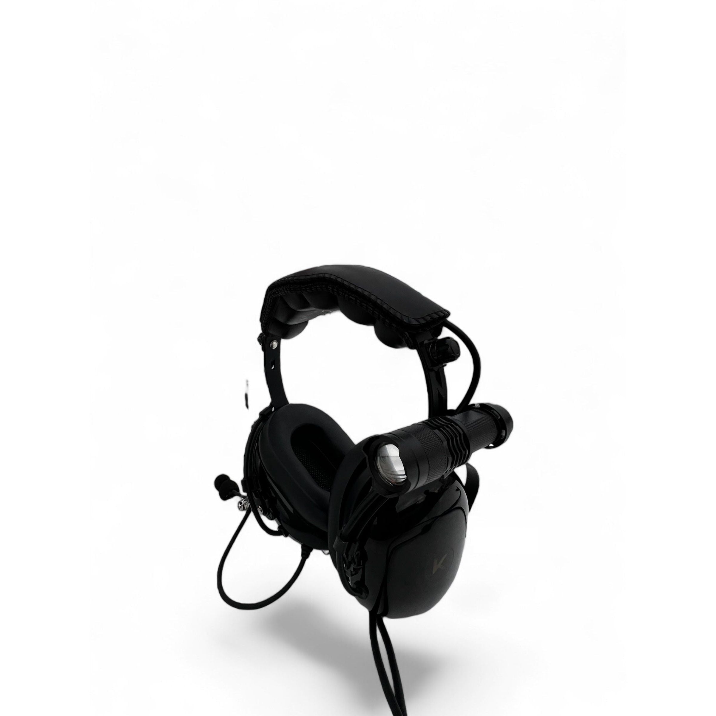 Headset Mounted Red-Light Pilot Flashlight - Compatible with most aviation headsets