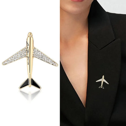 Soar Above Style: Rhinestone Airplane Brooch for Aviation Icons