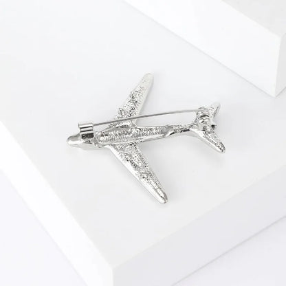 Soar Above Style: Rhinestone Airplane Brooch for Aviation Icons