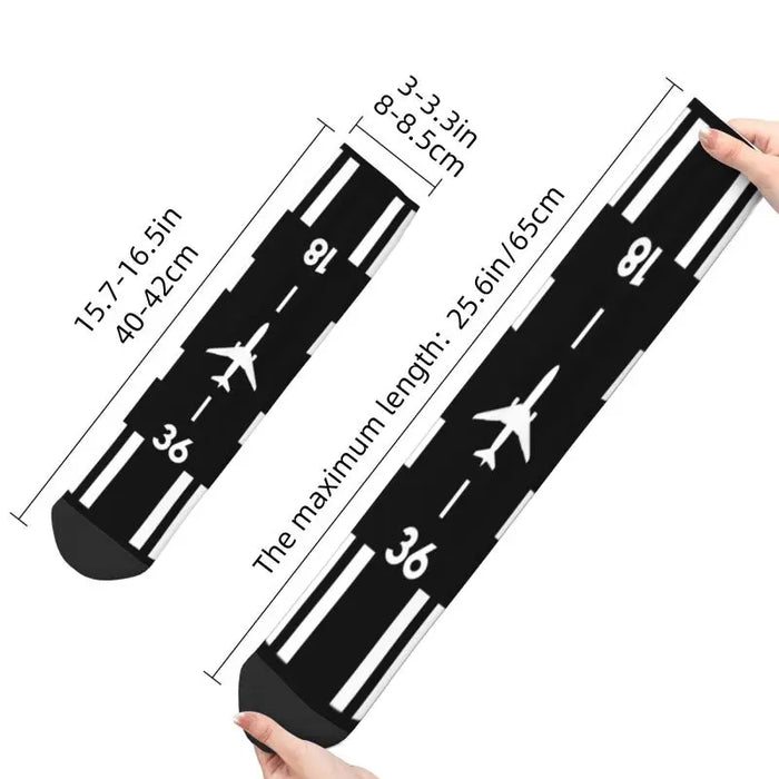 Controller Men's Crew Socks Unisex Fun 3D Printed Aviation Airplane Pilot Aviator Socks