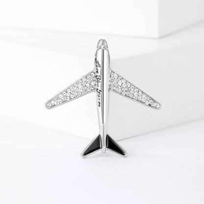 full view of silver Aviation pin gift for pilots and cabin crew - national aviation