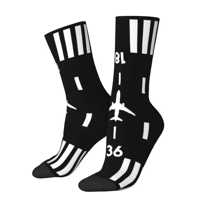 Controller Men's Crew Socks Unisex Fun 3D Printed Aviation Airplane Pilot Aviator Socks