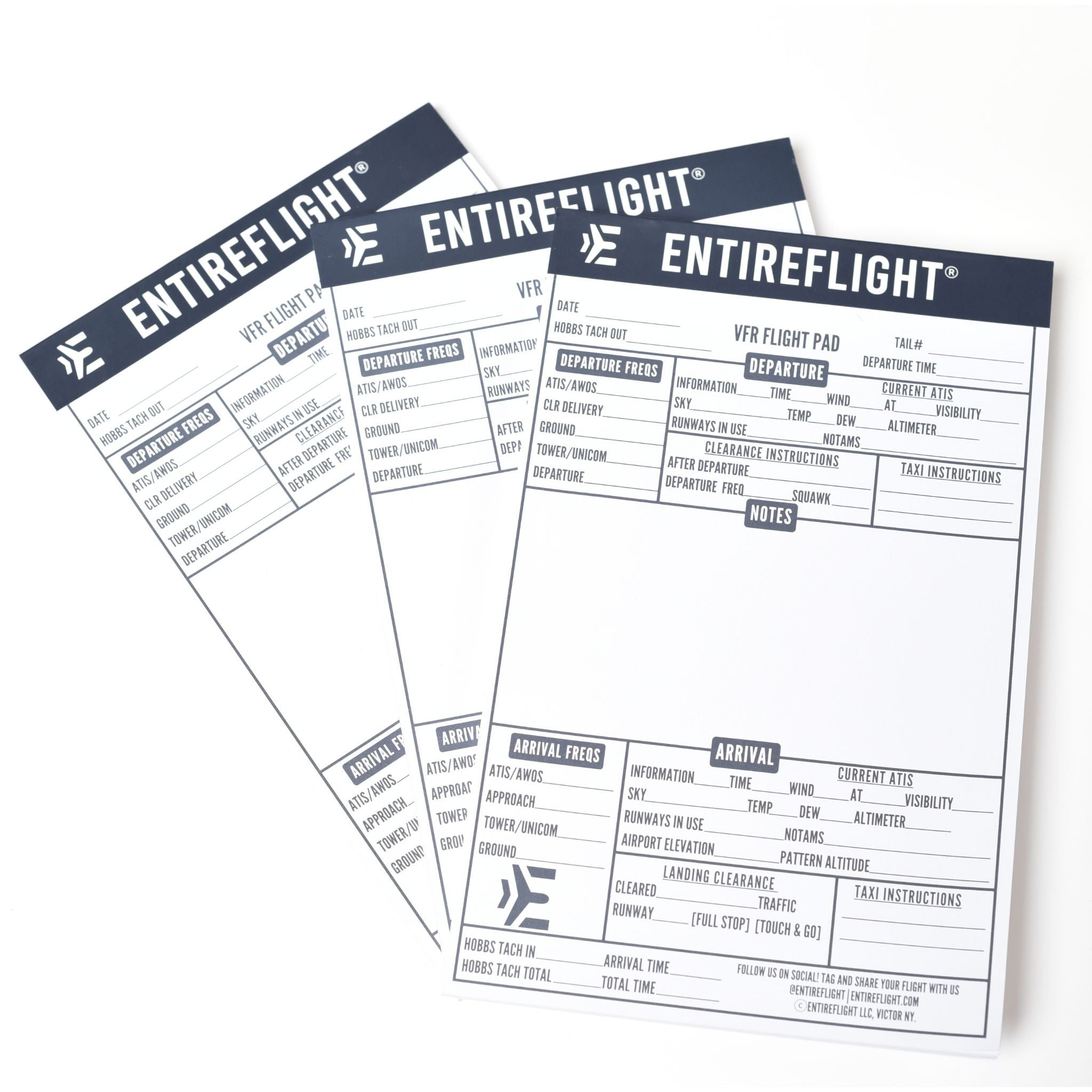 EntireFlight VFR Flight Pads For Kneeboards - 3Pack