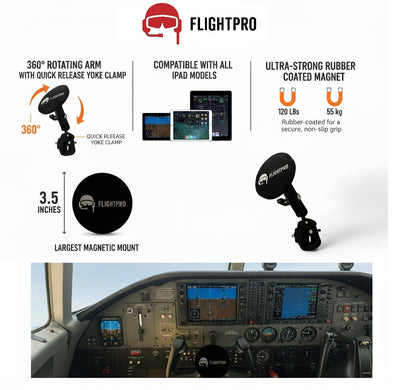 ProAviator Ultra-Strong EFB Magnetic Yoke Mount for iPad Pro, Mini & Air